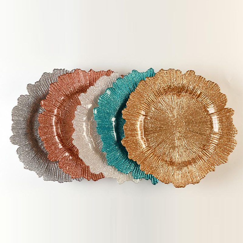 glass charger plate 1 Wholesale Glass Charger Plate PZ-032 - Image 1